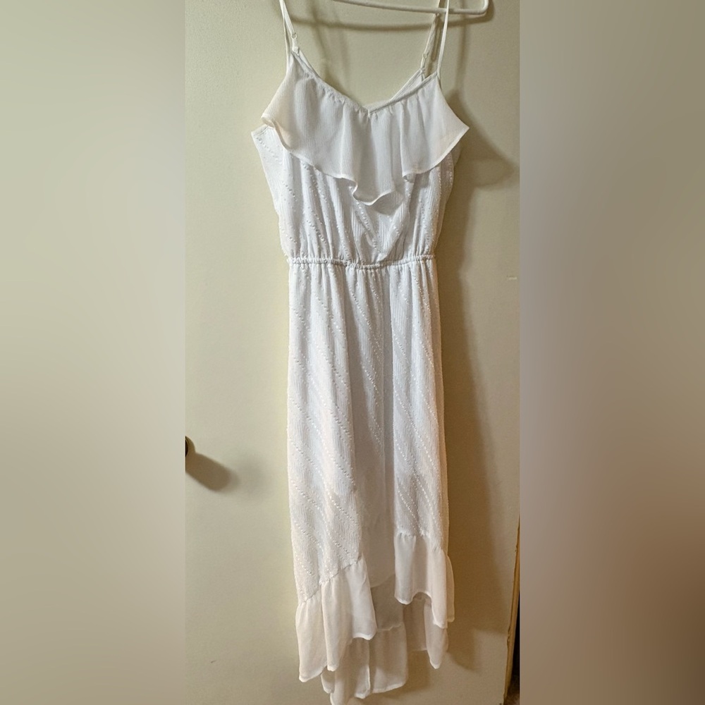 Candie's White Ruffled Maxi Dress